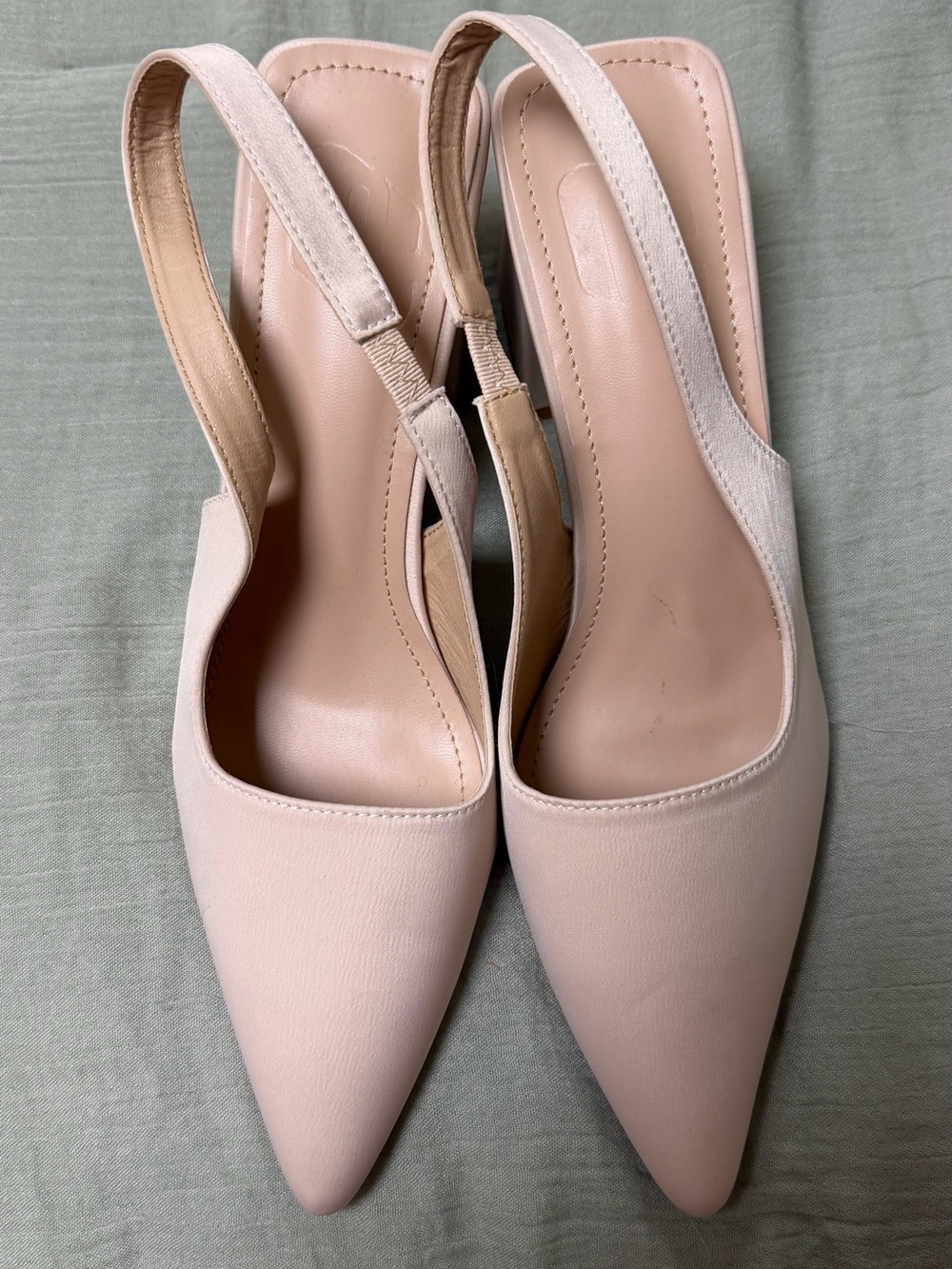 Women's Pointed Slingback Pumps in Blush/Cream